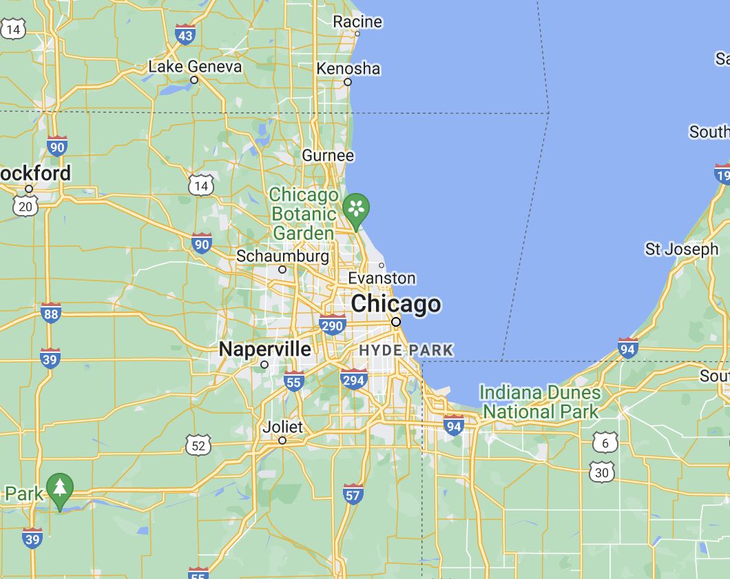 map of Greater Chicago area